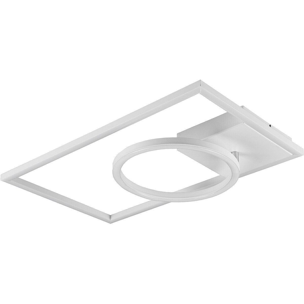 LED Plafondlamp - Plafondverlichting - Trion Viyona - 24W - Natuurlijk Wit 4000K - Dimbaar - Rechthoek - Mat Wit - Aluminium