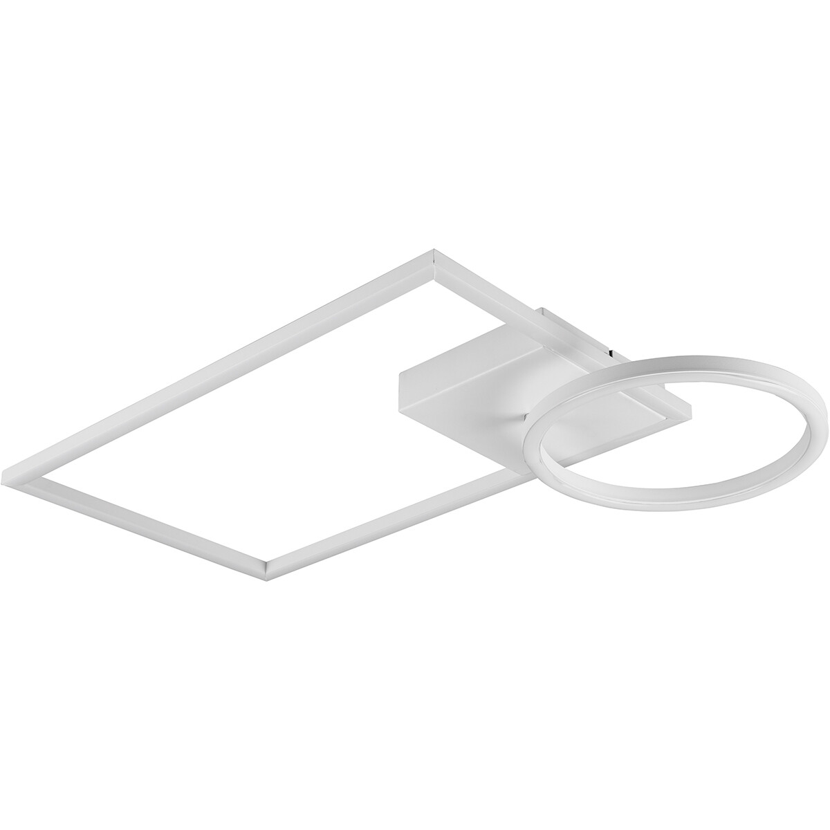 LED Plafondlamp - Plafondverlichting - Trion Viyona - 24W - Natuurlijk Wit 4000K - Dimbaar - Rechthoek - Mat Wit - Aluminium