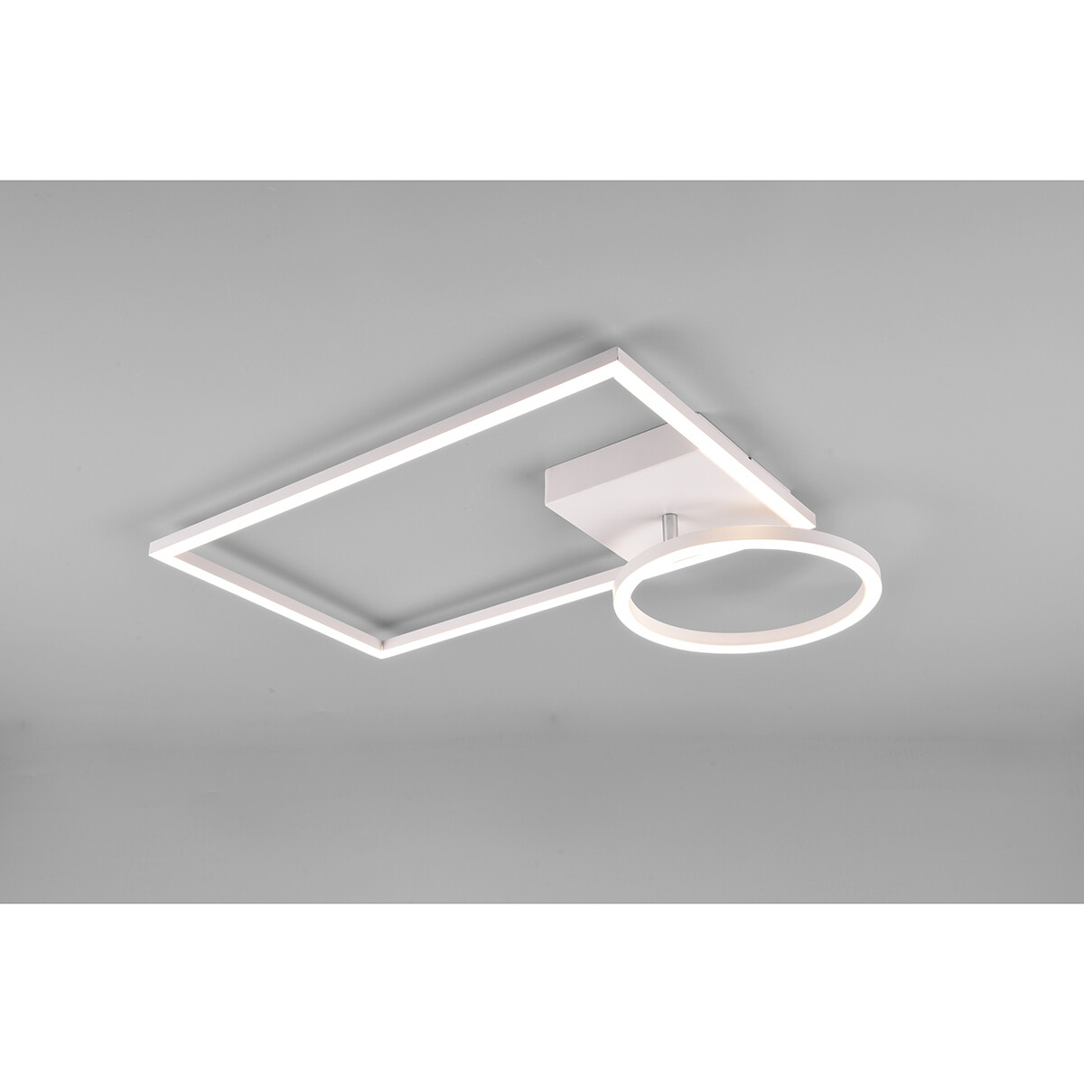 LED Plafondlamp - Plafondverlichting - Trion Viyona - 24W - Natuurlijk Wit 4000K - Dimbaar - Rechthoek - Mat Wit - Aluminium