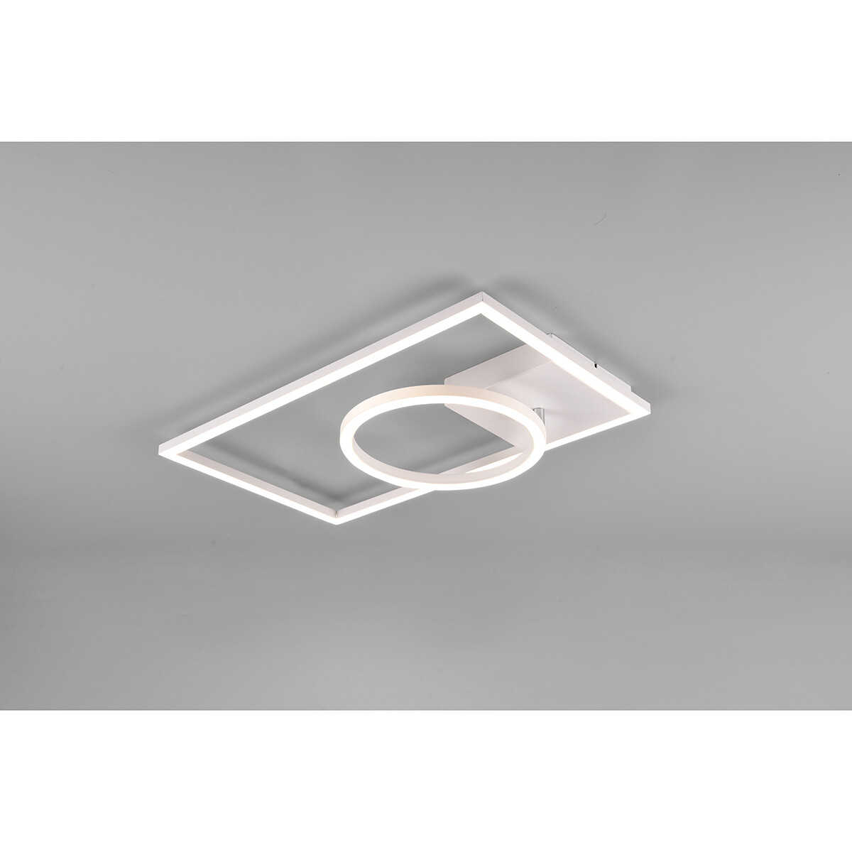 LED Plafondlamp - Plafondverlichting - Trion Viyona - 24W - Natuurlijk Wit 4000K - Dimbaar - Rechthoek - Mat Wit - Aluminium