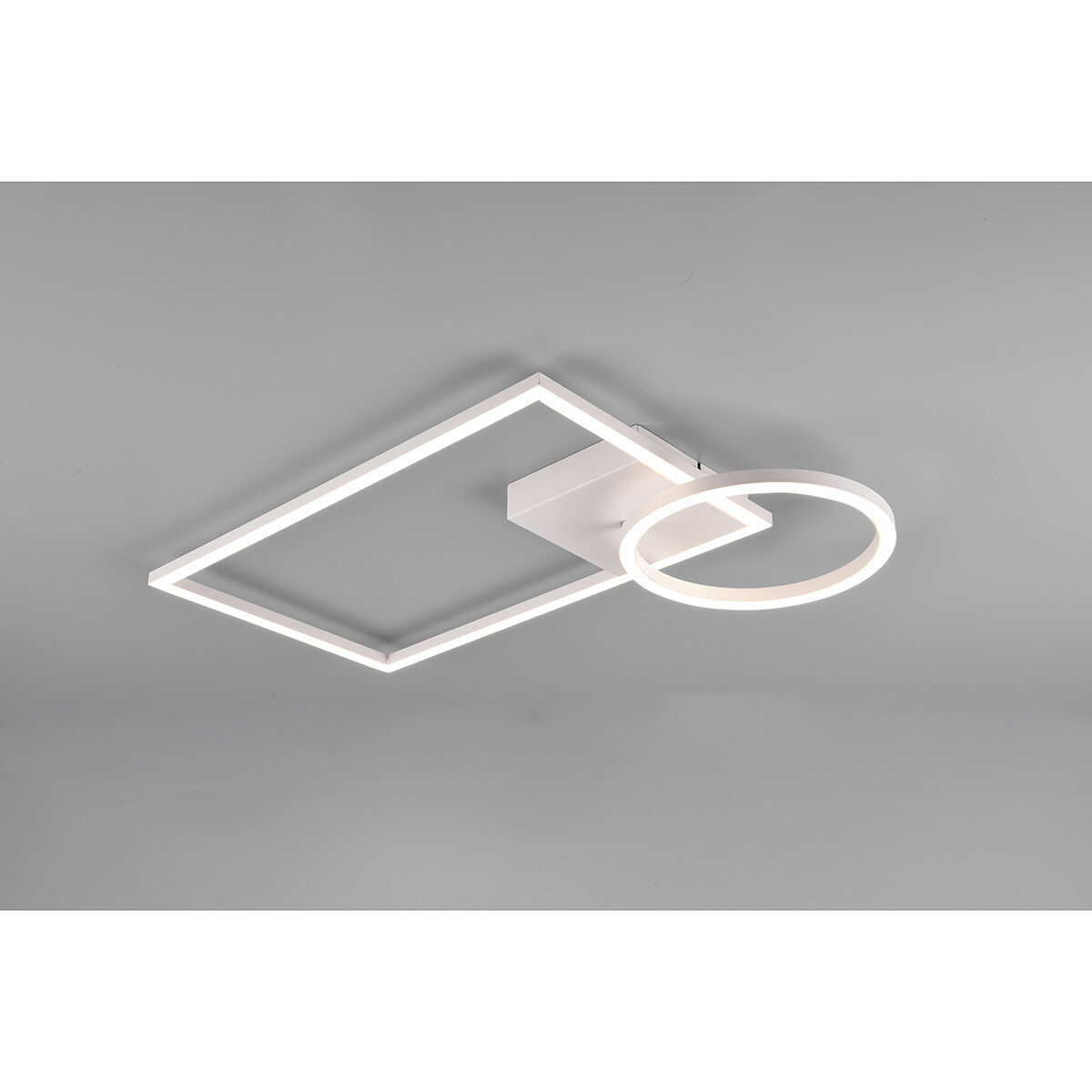 LED Plafondlamp - Plafondverlichting - Trion Viyona - 24W - Natuurlijk Wit 4000K - Dimbaar - Rechthoek - Mat Wit - Aluminium