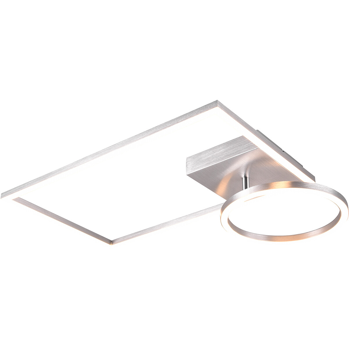 LED Plafondlamp - Plafondverlichting - Trion Viyona - 24W - Warm Wit 3000K - Dimbaar - Rechthoek - Mat Grijs - Aluminium