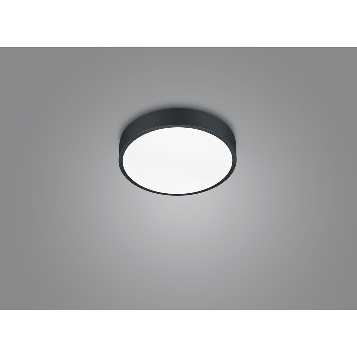 LED Plafondlamp - Plafondverlichting - Trion Wilson - 28W - Aanpasbare Kleur - Dimbaar - Rond - Mat Zwart - Aluminium