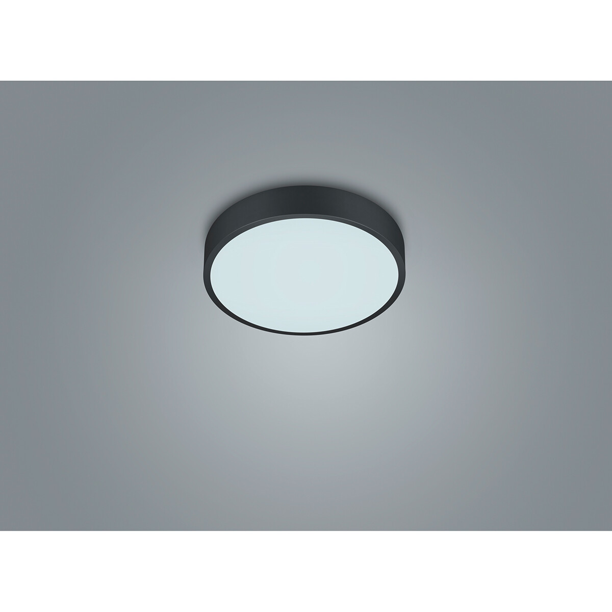 LED Plafondlamp - Plafondverlichting - Trion Wilson - 28W - Aanpasbare Kleur - Dimbaar - Rond - Mat Zwart - Aluminium