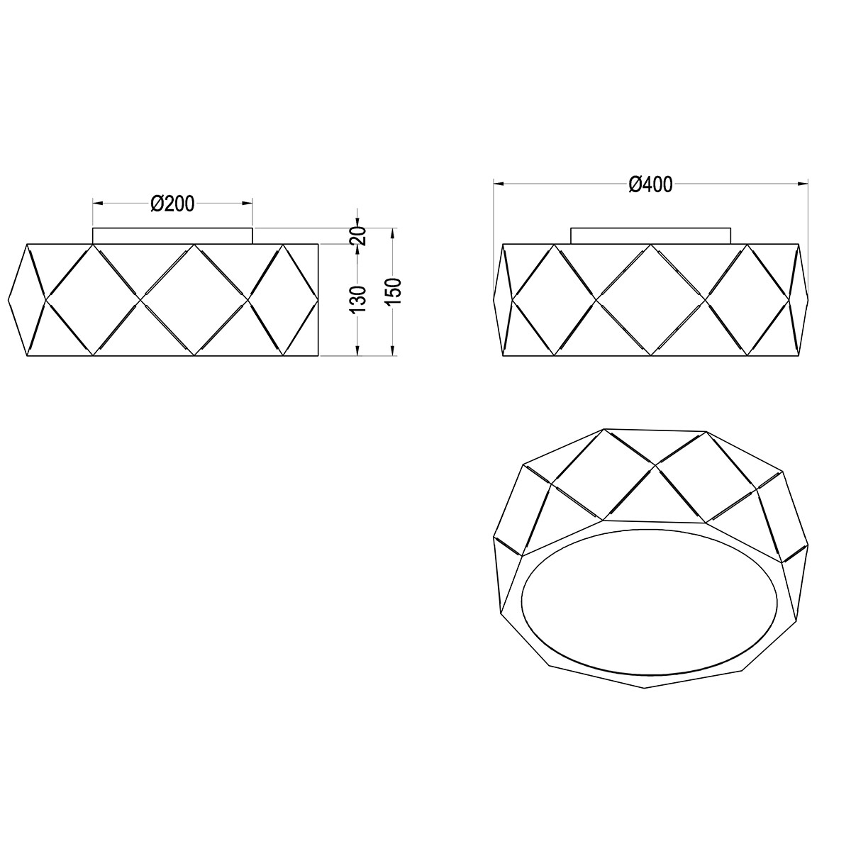 LED Plafondlamp - Plafondverlichting - Trion Zanda - E27 Fitting - 3-lichts - Rond - Mat Zwart - Aluminium