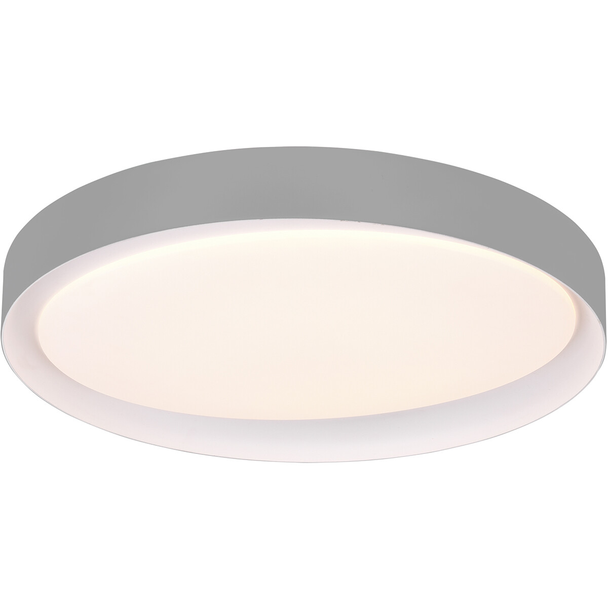 LED Plafondlamp - Plafondverlichting - Trion Zati - 24W - Aanpasbare Kleur - Afstandsbediening - Dimbaar - Rond - Mat Grijs - Kunststof