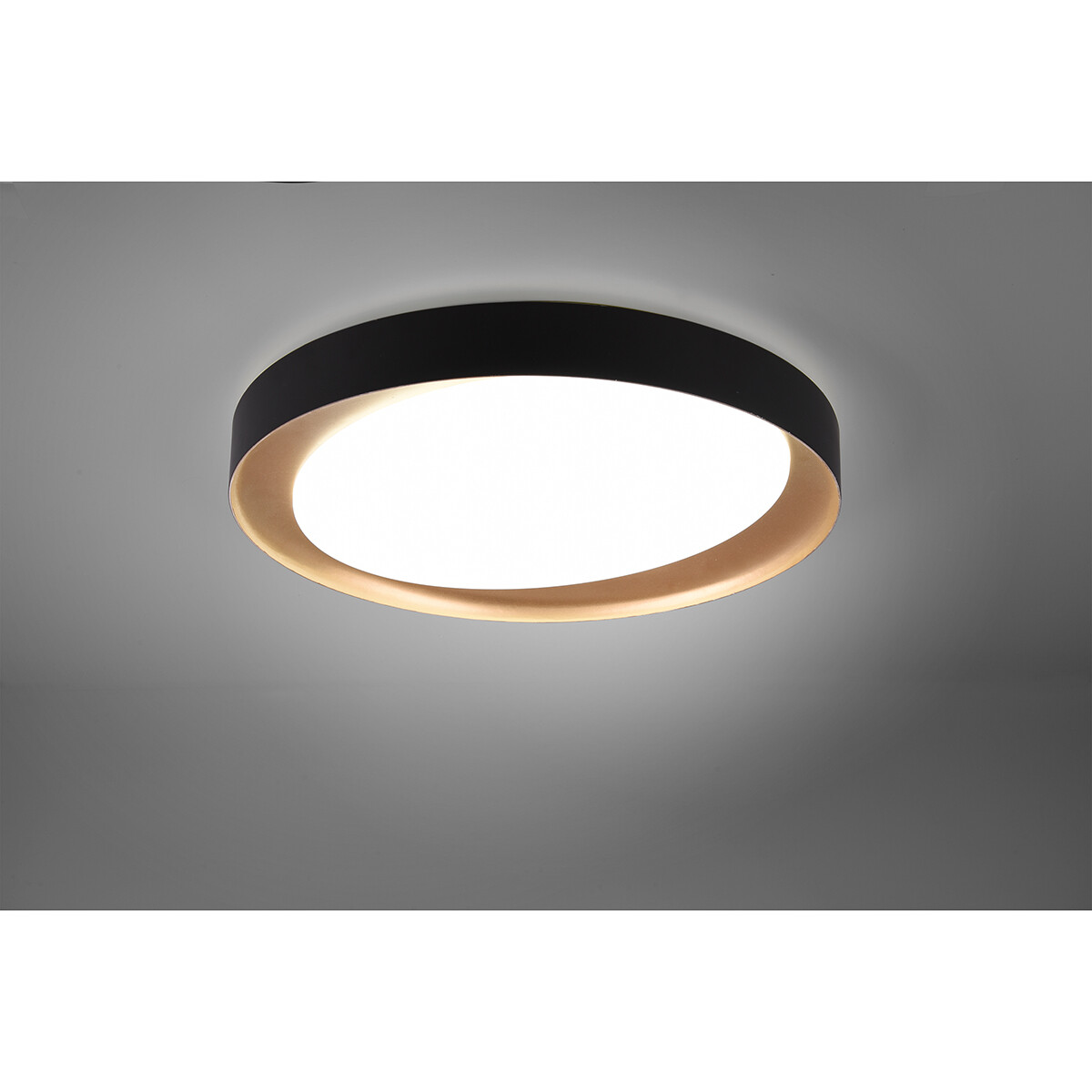 LED Plafondlamp - Plafondverlichting - Trion Zati - 24W - Aanpasbare Kleur - Afstandsbediening - Dimbaar - Rond - Mat Zwart - Kunststof