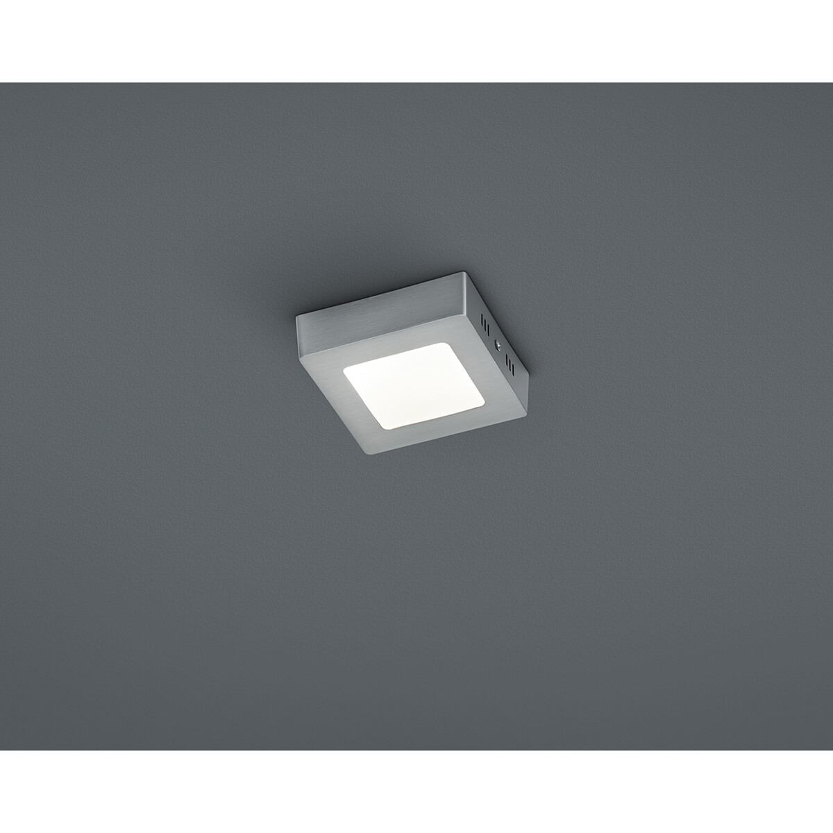 LED Plafondlamp - Plafondverlichting - Trion Zonin - 5W - Warm Wit 3000K - Vierkant - Mat Nikkel - Aluminium