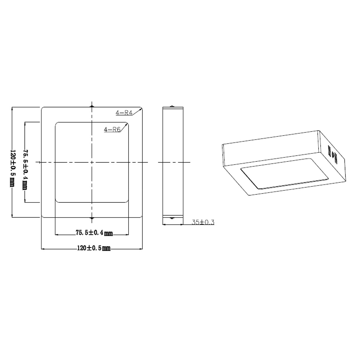 LED Plafondlamp - Plafondverlichting - Trion Zonin - 5W - Warm Wit 3000K - Vierkant - Mat Nikkel - Aluminium