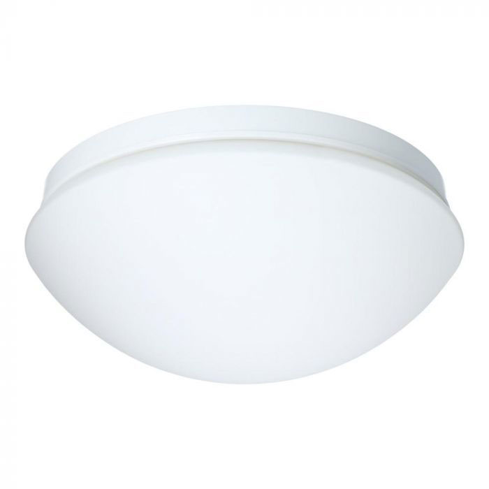 LED Plafondlamp met Bewegingssensor - 360° Sensor - E27 Fitting - Opbouw - Ovaal - Mat Wit - Glas