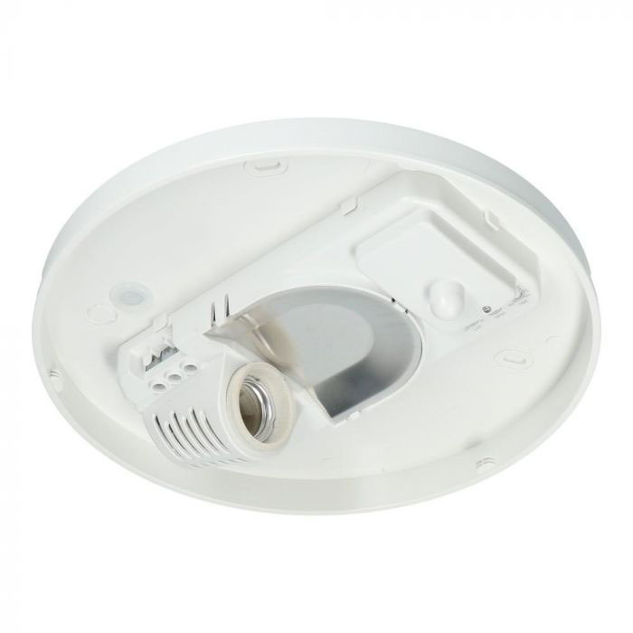 LED Plafondlamp met Bewegingssensor - 360° Sensor - E27 Fitting - Opbouw - Ovaal - Mat Wit - Glas