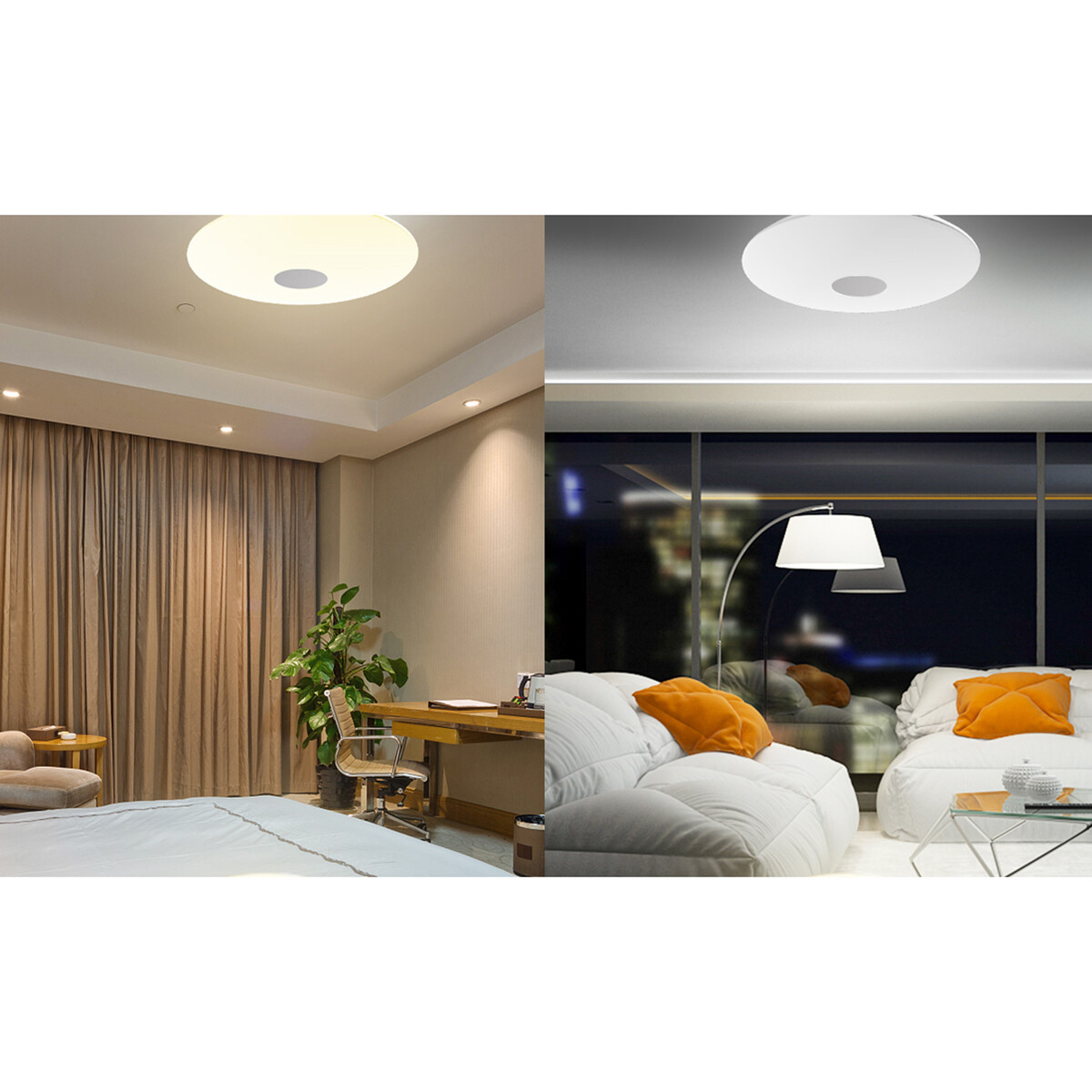 LED Plafondlamp - Smart LED - Wifi LED - Slimme LED - Aigi Ikano - 18W - Aanpasbare Kleur - Afstandsbediening - Dimbaar - Rond - Mat Wit - Aluminium