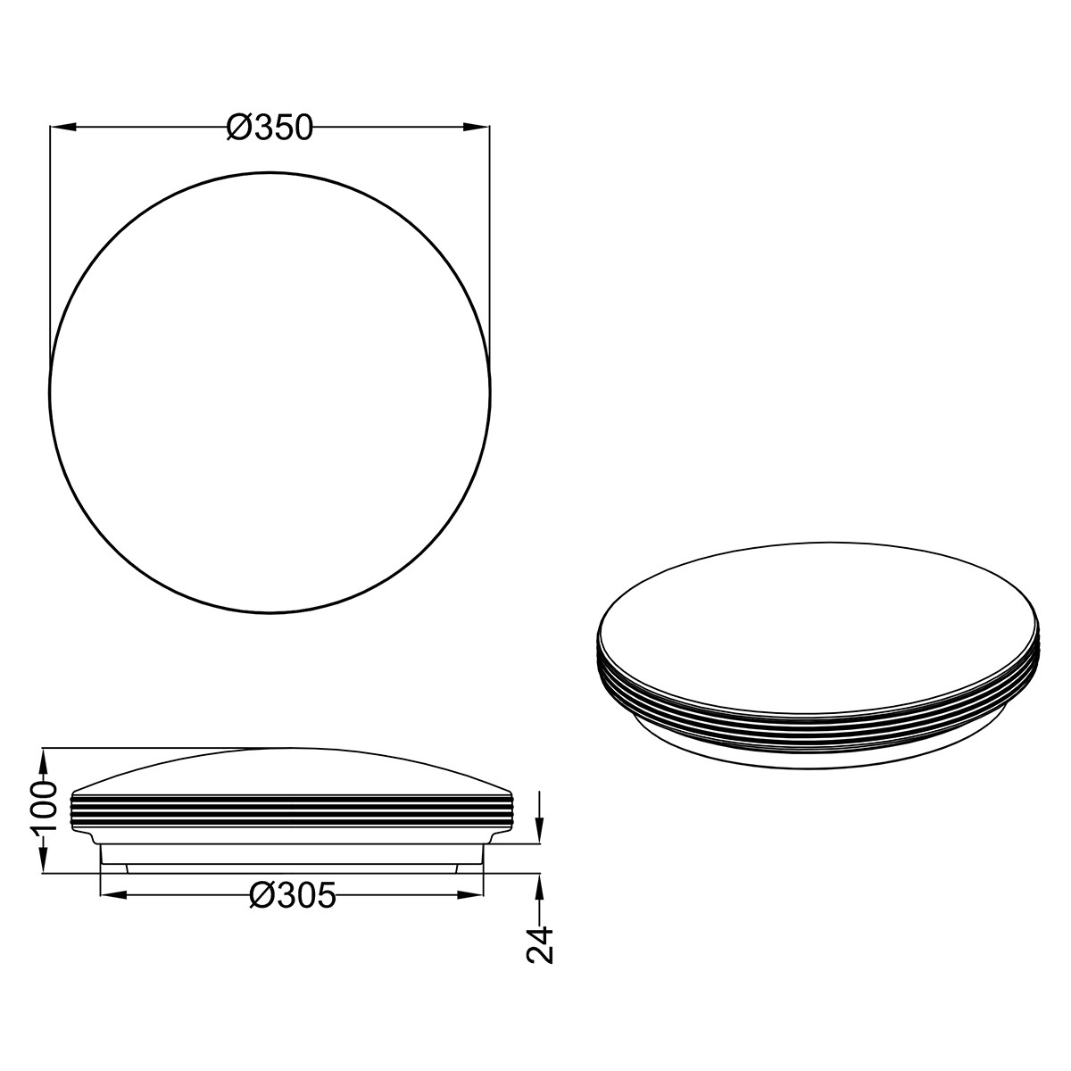 LED Plafondlamp - Badkamerlamp - Trion Apity - Opbouw Rond 18W - Spatwaterdicht IP44 - Warm Wit 3000K - Glans Chroom - Aluminium