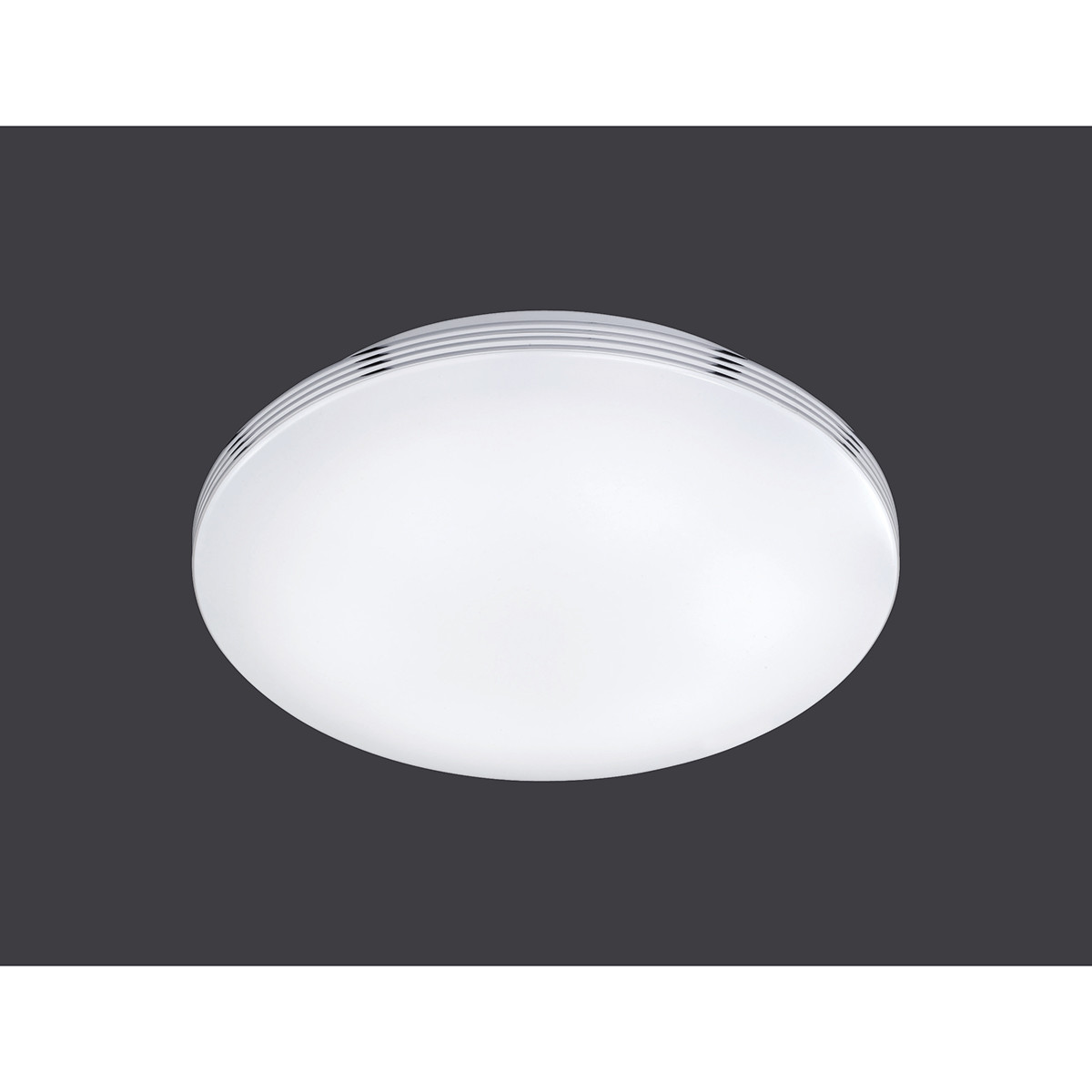 LED Plafondlamp - Badkamerlamp - Trion Apity - Opbouw Rond 24W - Spatwaterdicht IP44 - Dimbaar - Warm Wit 3000K - Glans Chroom - Aluminium