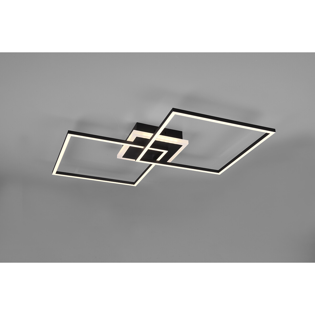 LED Plafondlamp - Trion Aruba - 35.5W - RGBW - Dimbaar - Afstandsbediening - Vierkant - Mat Zwart - Aluminium