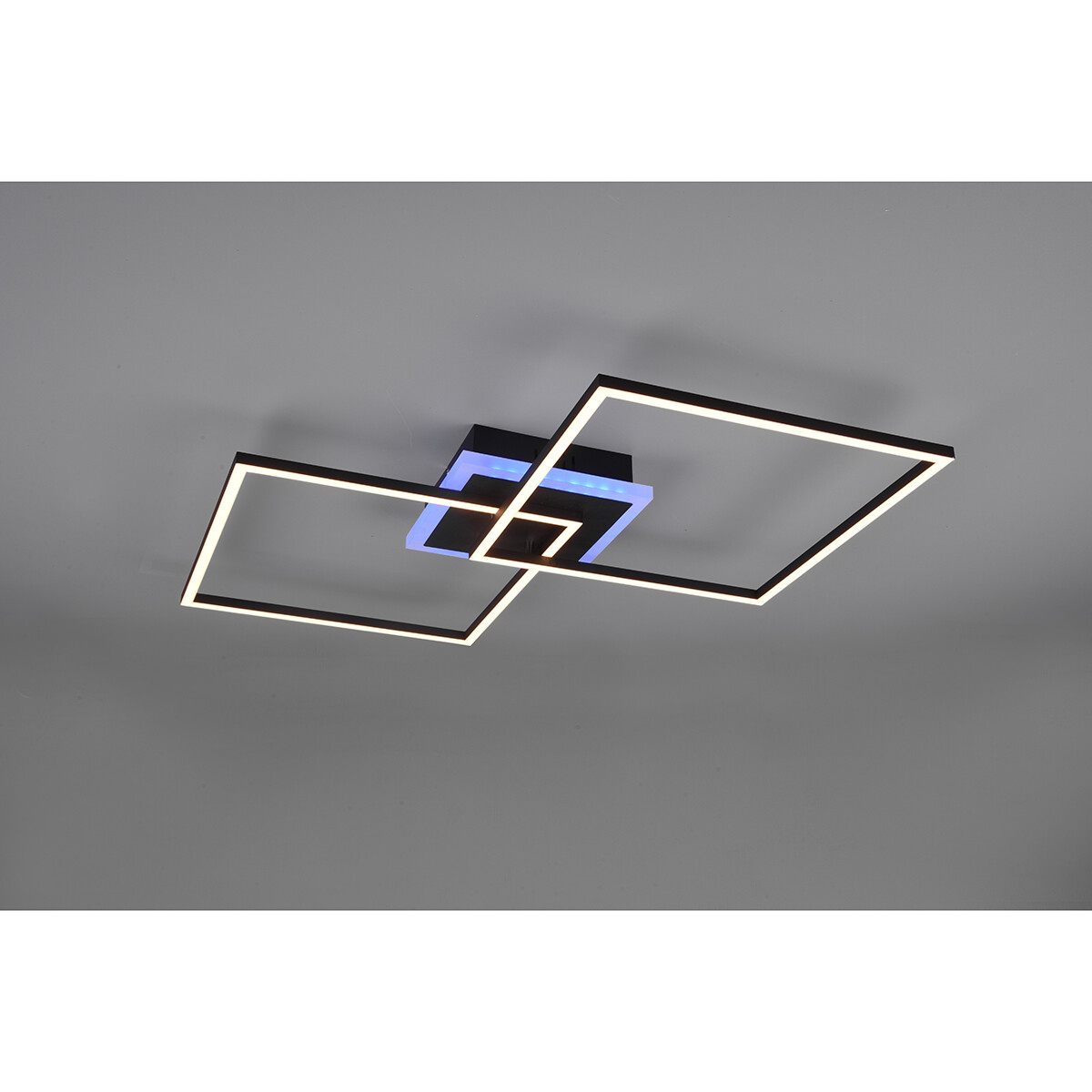 LED Plafondlamp - Trion Aruba - 35.5W - RGBW - Dimbaar - Afstandsbediening - Vierkant - Mat Zwart - Aluminium