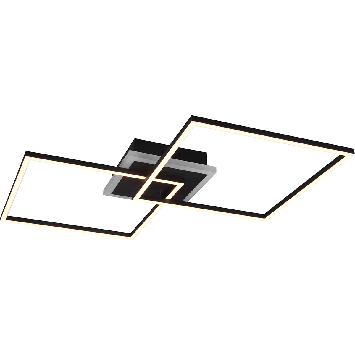 LED Plafondlamp - Trion Aruba - 35.5W - RGBW - Dimbaar - Afstandsbediening - Vierkant - Mat Zwart - Aluminium