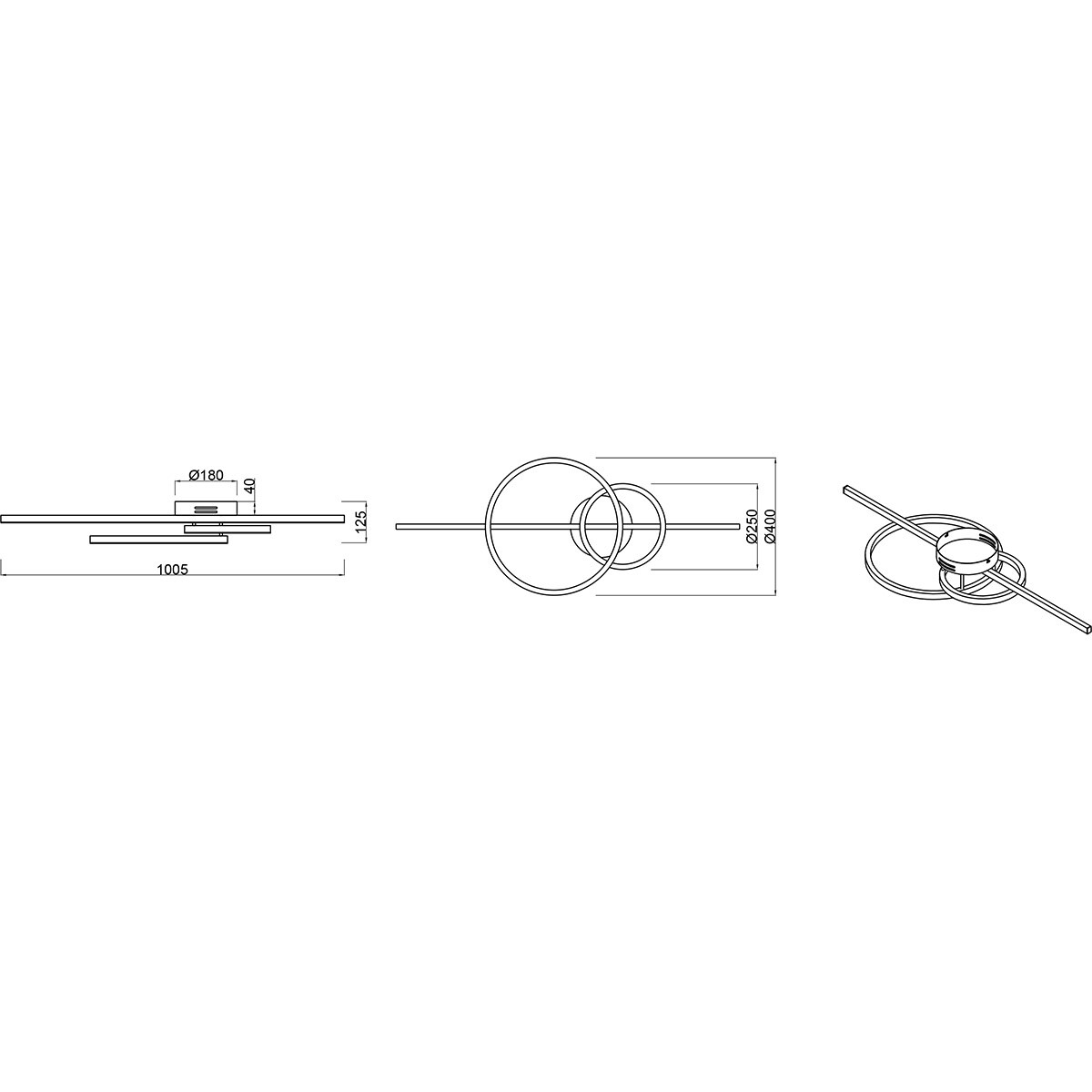 LED Plafondlamp - Trion Atilla - 54W - Aanpasbare kleur - Dimbaar - Mat Chroom - Metaal