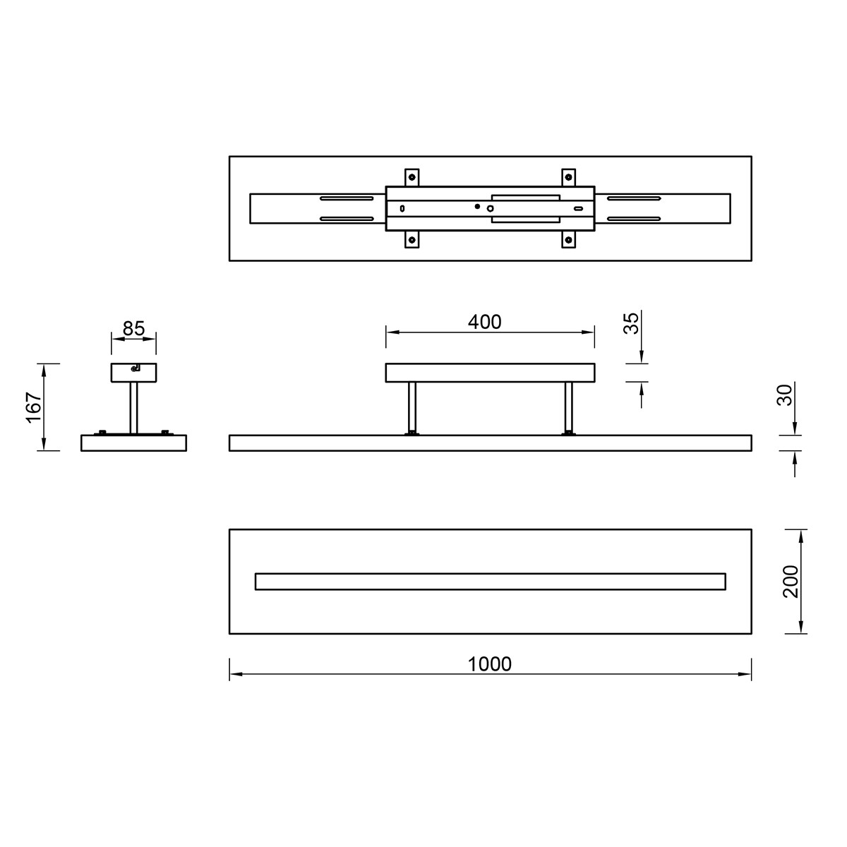 LED Plafondlamp - Trion Brida - 27W - Warm Wit 3000K - 1-lichts - Dimbaar - Rechthoek - Mat Bruin - Natuurhout