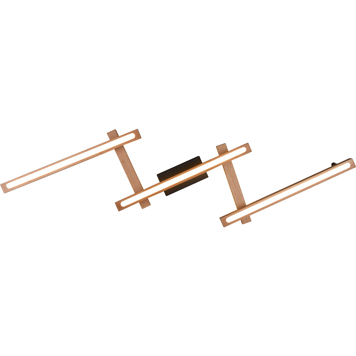 LED Plafondlamp - Trion Bulloni Up and Down- 36W - Aanpasbare Kleur - Afstandsbediening - Dimbaar - Rechthoek - Mat Bruin - Hout