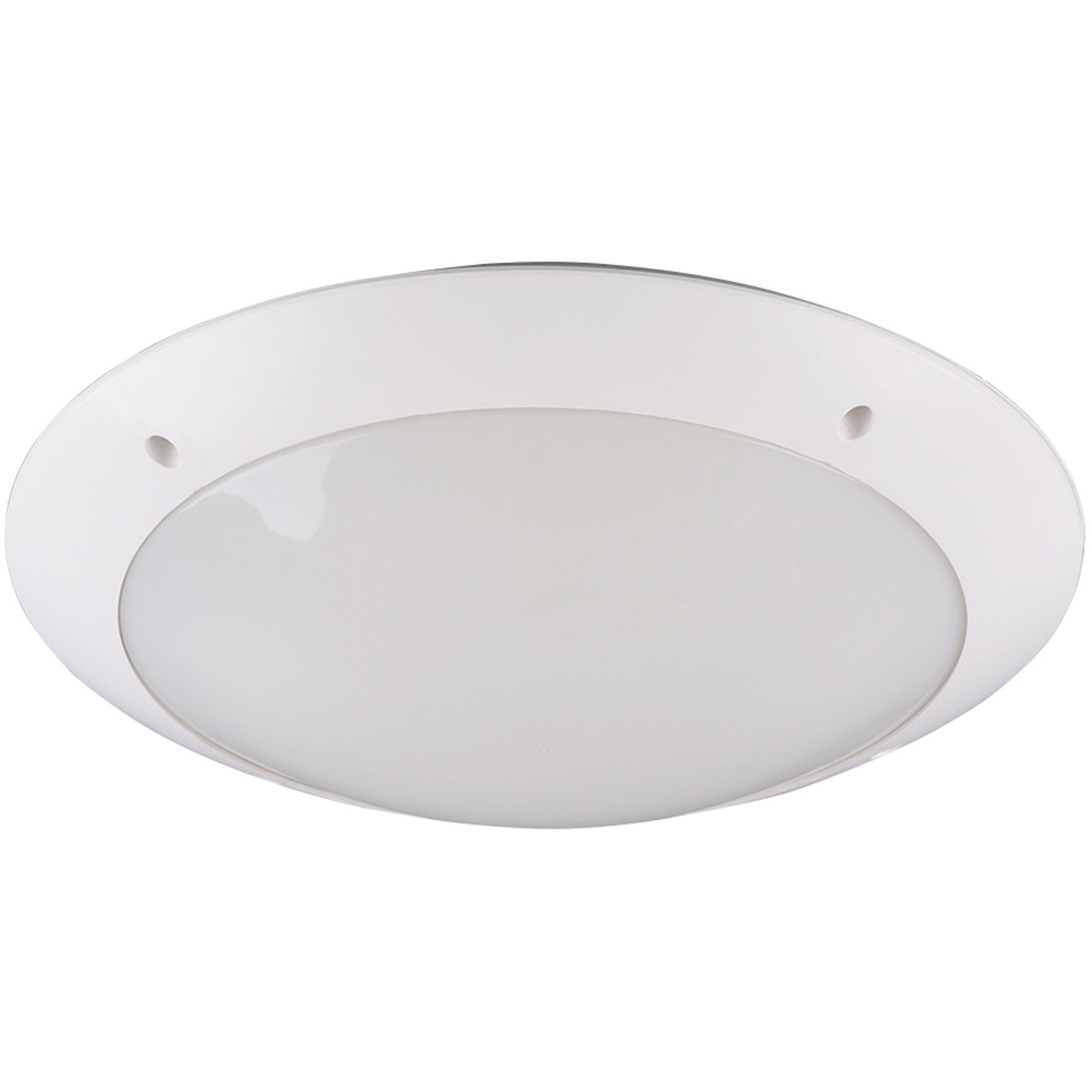 LED Plafondlamp - Badkamerlamp - Trion Camiro - Opbouw Rond - Waterdicht IP54 - E27 Fitting - 2-lichts - Mat Wit - Kunststof