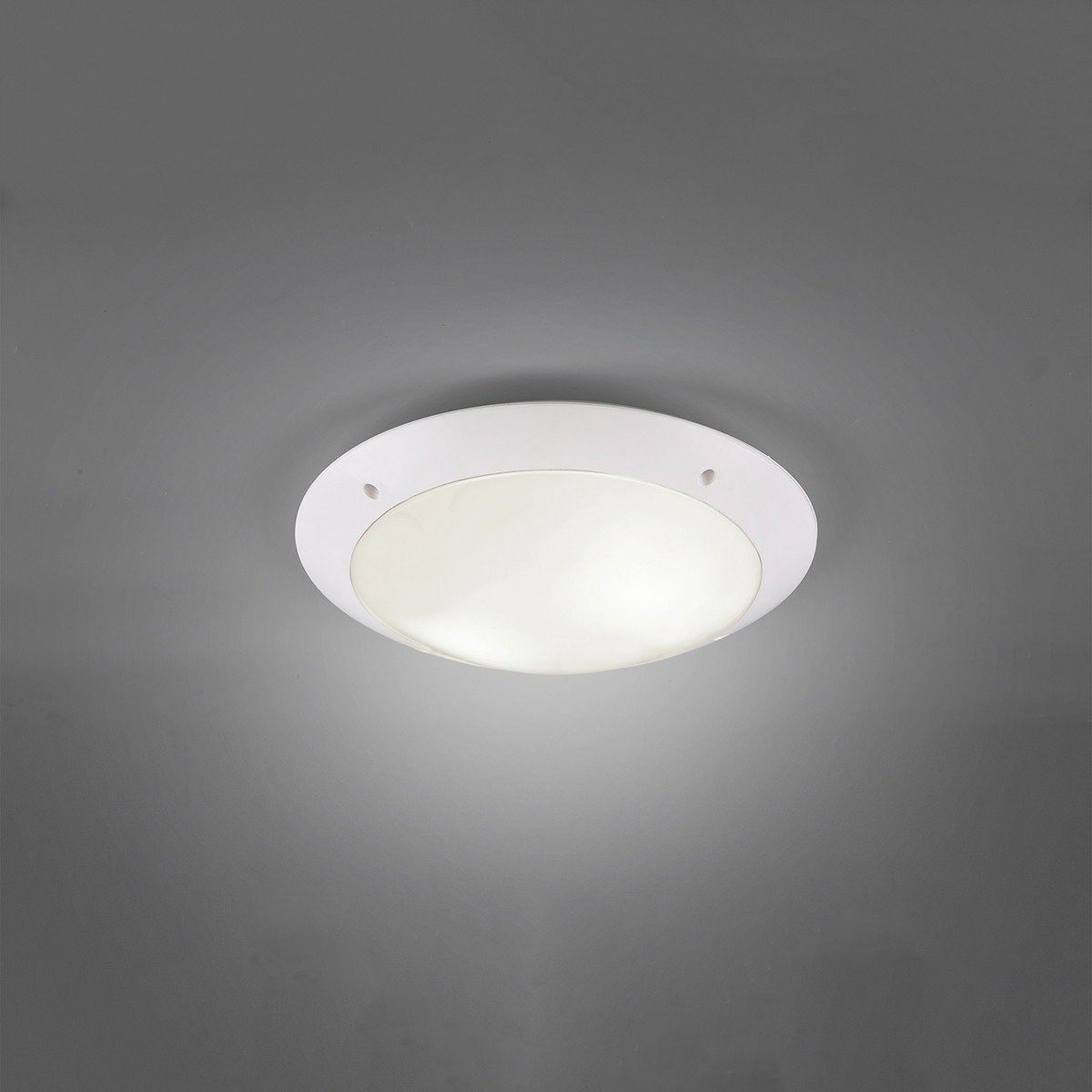 LED Plafondlamp - Badkamerlamp - Trion Camiro - Opbouw Rond - Waterdicht IP54 - E27 Fitting - 2-lichts - Mat Wit - Kunststof