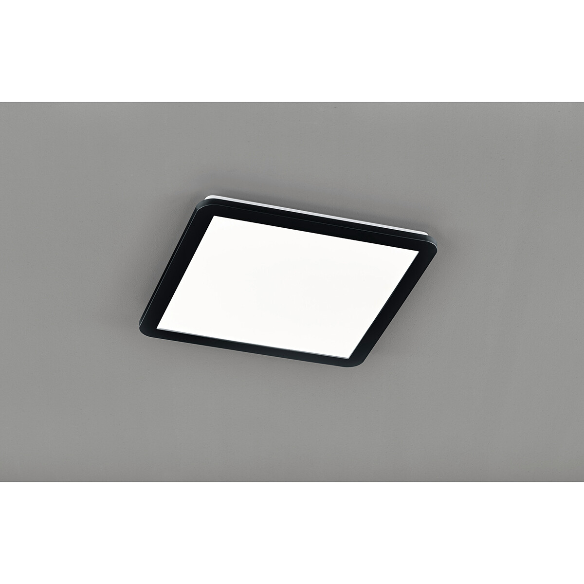 LED Plafondlamp - Trion Campill - 22W - Warm Wit 3000K - Spatwaterdicht IP44 - Dimbaar - Vierkant - Mat Zwart - Kunststof