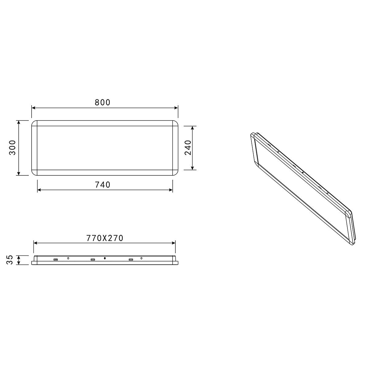 LED Plafondlamp - Badkamerlamp - Trion Camy - Opbouw Rechthoek 22W - Spatwaterdicht IP44 - Dimbaar - Warm Wit 3000K - Mat Wit