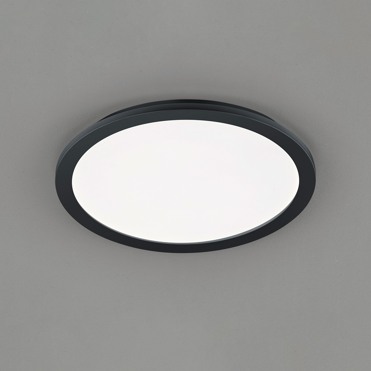 LED Plafondlamp - Badkamerlamp - Trion Camy - Opbouw Rond 22W - Spatwaterdicht IP44 - Dimbaar - Warm Wit 3000K - Mat Zwart