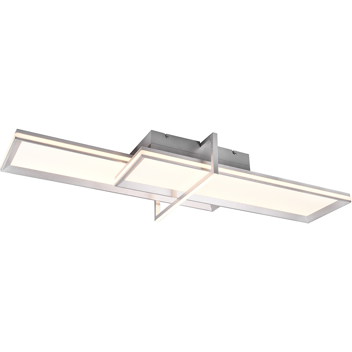 LED Plafondlamp - Trion Carlos - 34W - Warm Wit 3000K - Dimbaar - Vierkant - Geborsteld Zilver - Aluminium product afbeelding