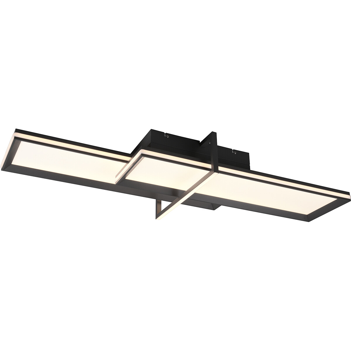 LED Plafondlamp - Trion Carlos - 34W - Warm Wit 3000K - Dimbaar - Vierkant - Mat Antraciet - Aluminium product afbeelding