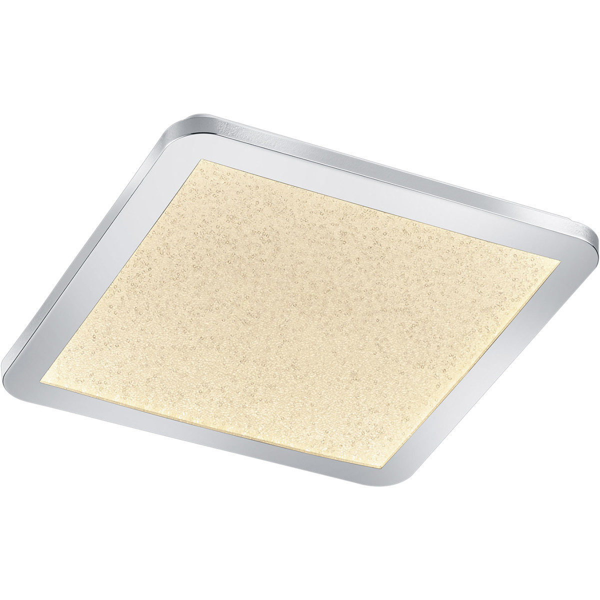 LED Plafondlamp - Badkamerlamp - Trion Ceaniry - Opbouw Vierkant 18W - Spatwaterdicht IP44 - Dimbaar - Warm Wit 3000K - Glans Chroom