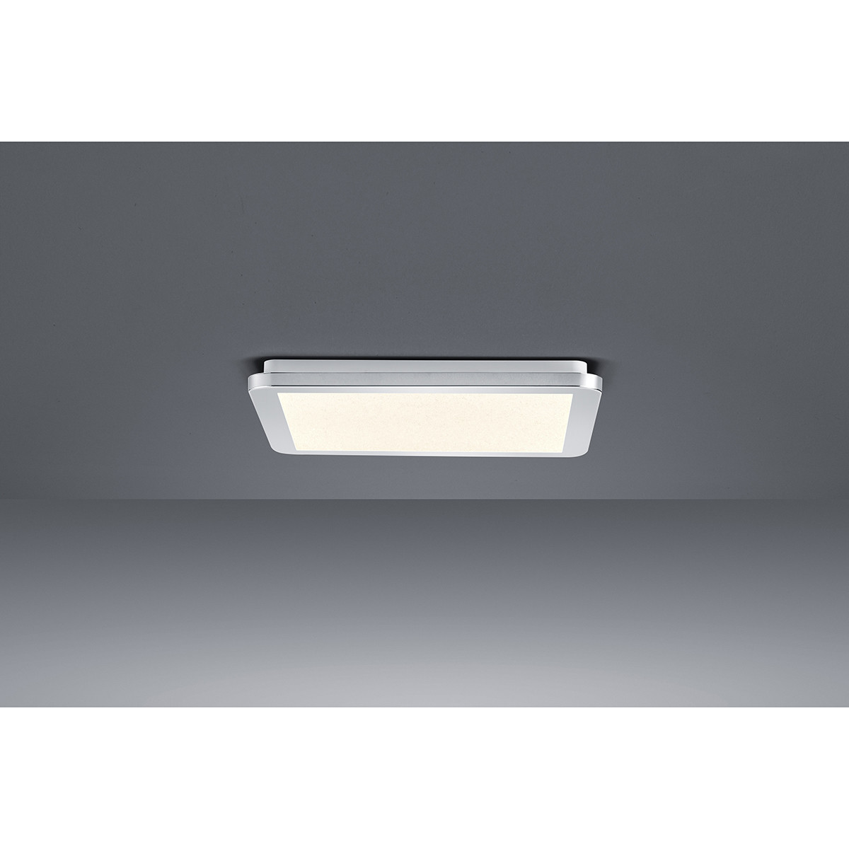 LED Plafondlamp - Badkamerlamp - Trion Ceaniry - Opbouw Vierkant 18W - Spatwaterdicht IP44 - Dimbaar - Warm Wit 3000K - Glans Chroom