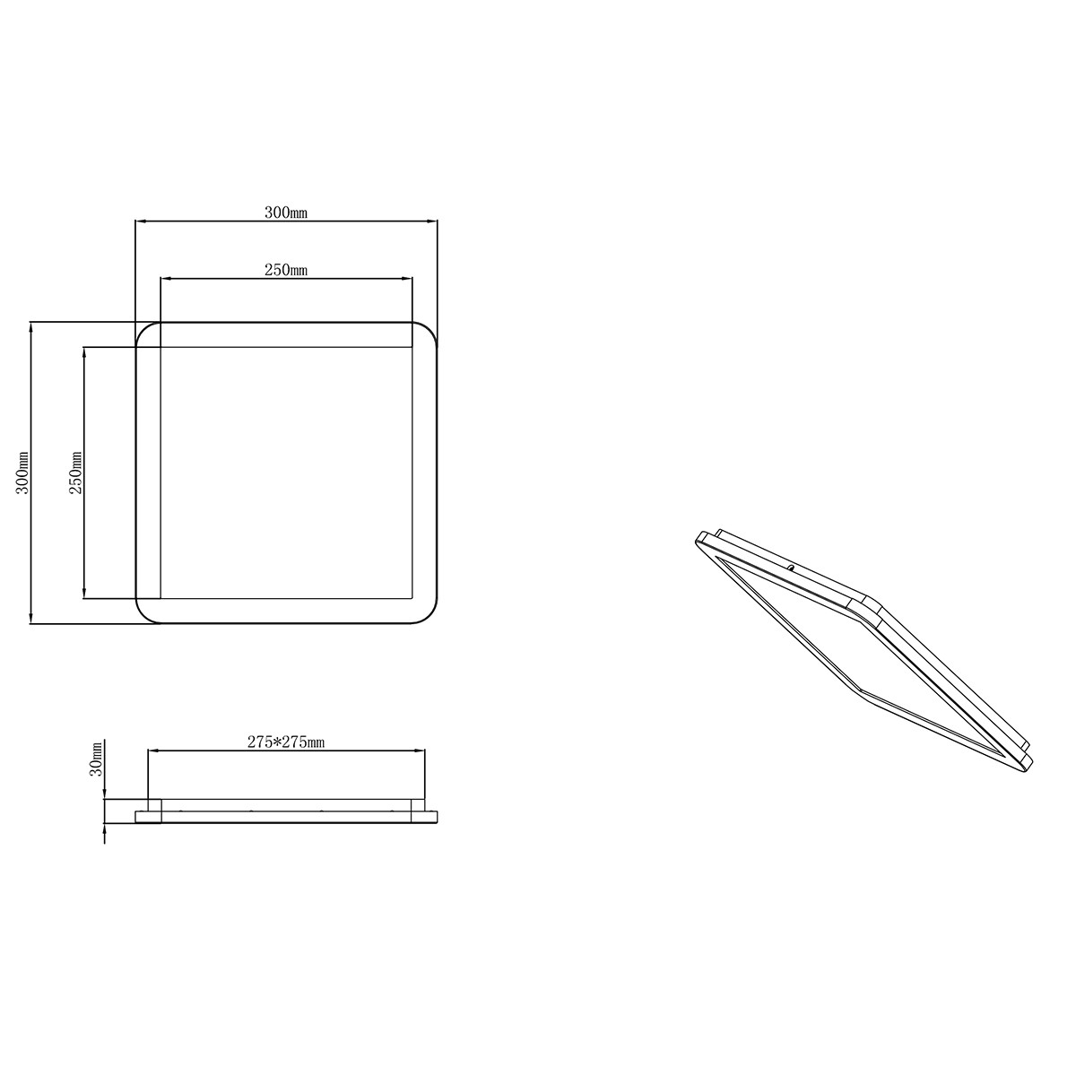 LED Plafondlamp - Badkamerlamp - Trion Ceaniry - Opbouw Vierkant 18W - Spatwaterdicht IP44 - Dimbaar - Warm Wit 3000K - Glans Chroom