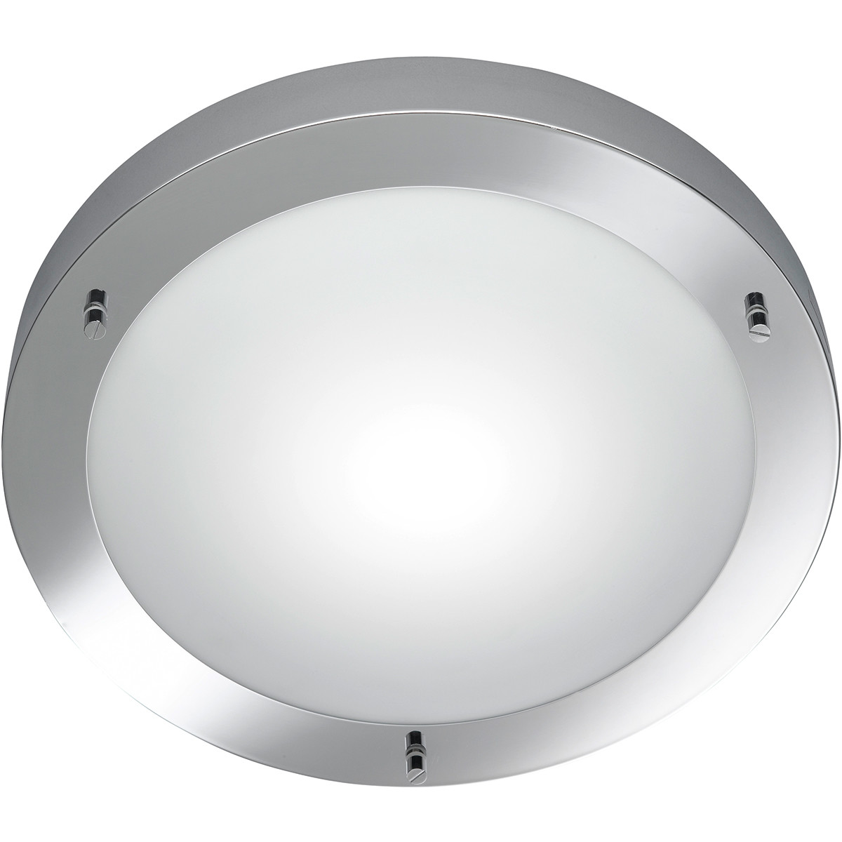 LED Plafondlamp Trion Condi Opbouw Rond Spatwaterdicht IP44 E27 Fitting Glans Chroom Aluminium Ø310m