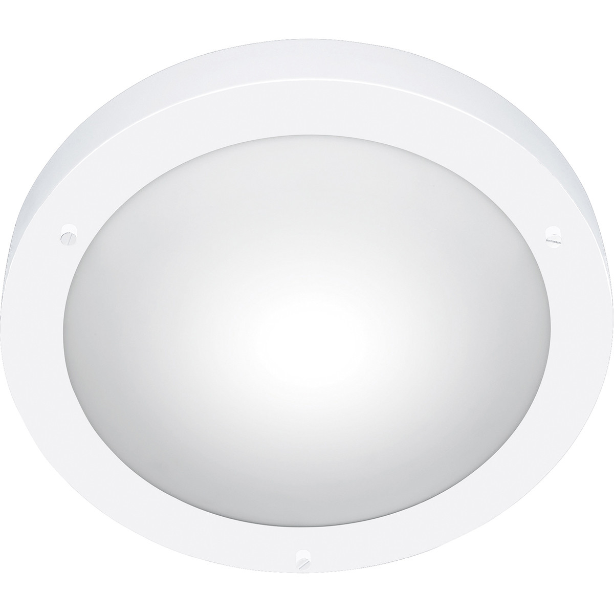 LED Plafondlamp Trion Condi Opbouw Rond Spatwaterdicht IP44 E27 Fitting Mat Wit Aluminium Ø310mm