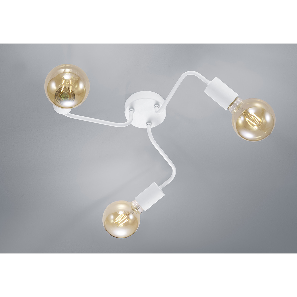 LED Plafondlamp - Trion Dolla - E27 Fitting - 3-lichts - Rond - Mat Wit - Aluminium