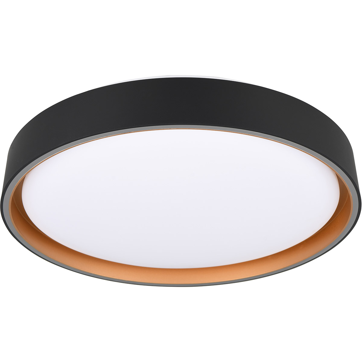 LED Plafondlamp - Trion Felix - 24W - Aanpasbare Kleur - Dimbaar - Afstandsbediening - Rond - Zwart Goud - Kunststof