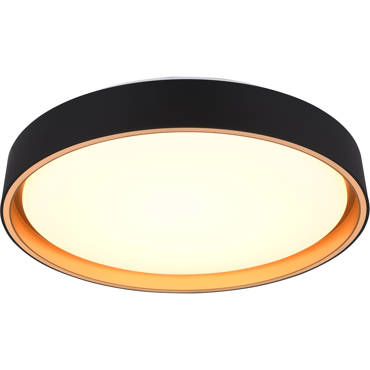 LED Plafondlamp - Trion Felix - 24W - Aanpasbare Kleur - Dimbaar - Afstandsbediening - Rond - Zwart Goud - Kunststof