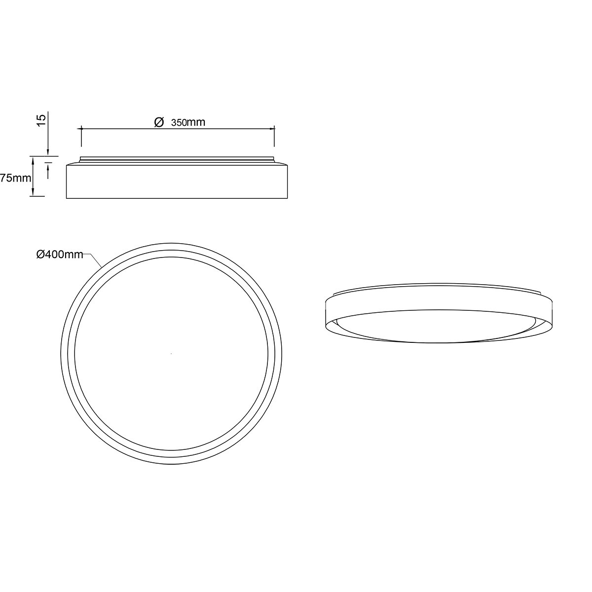 LED Plafondlamp - Trion Felix - 24W - Aanpasbare Kleur - Dimbaar - Afstandsbediening - Rond - Zwart Goud - Kunststof