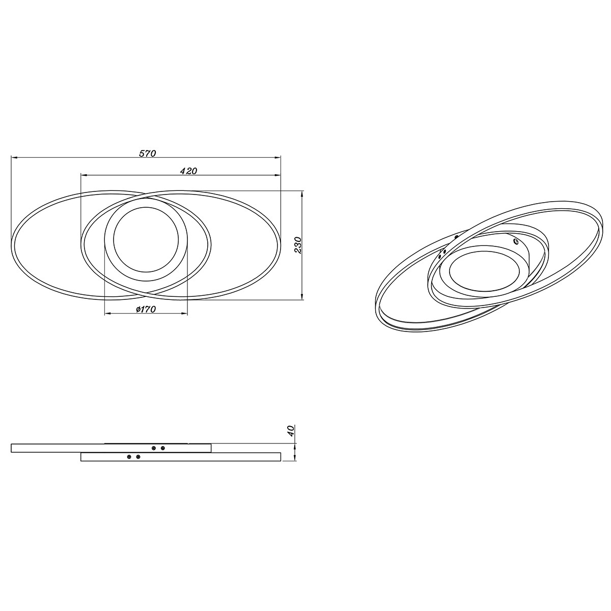 LED Plafondlamp - Trion Galon - 27W - Warm Wit 3000K - Dimbaar - Rond - Mat Titaan - Aluminium