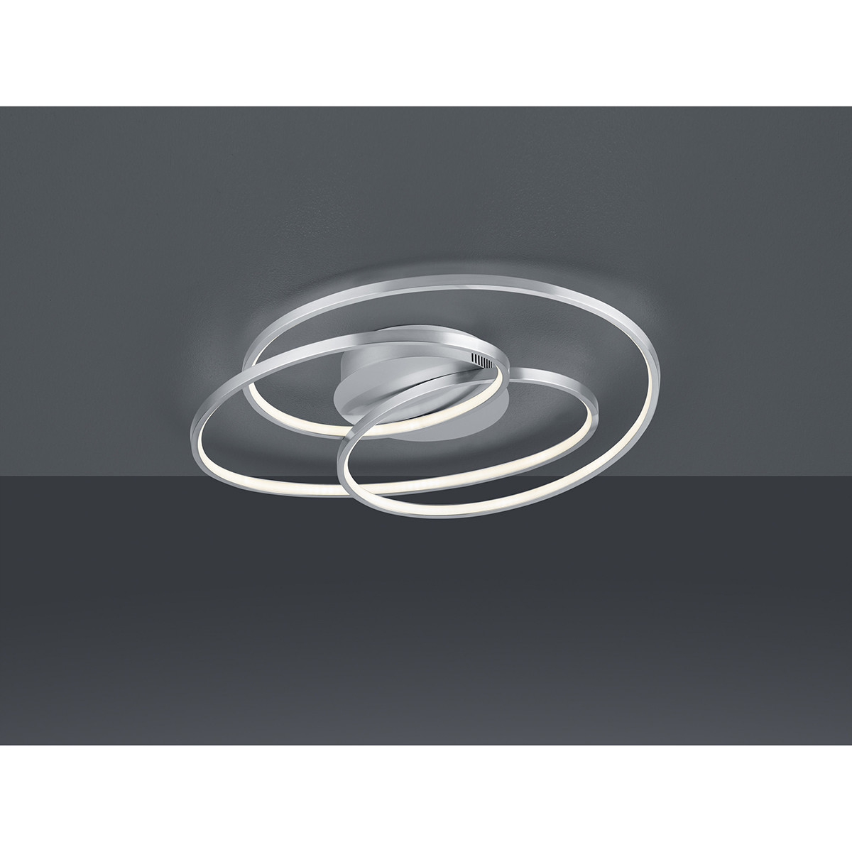 LED Plafondlamp - Trion Gilo - 38W - Warm Wit 3000K - Dimbaar - Rond - Mat Nikkel - Aluminium