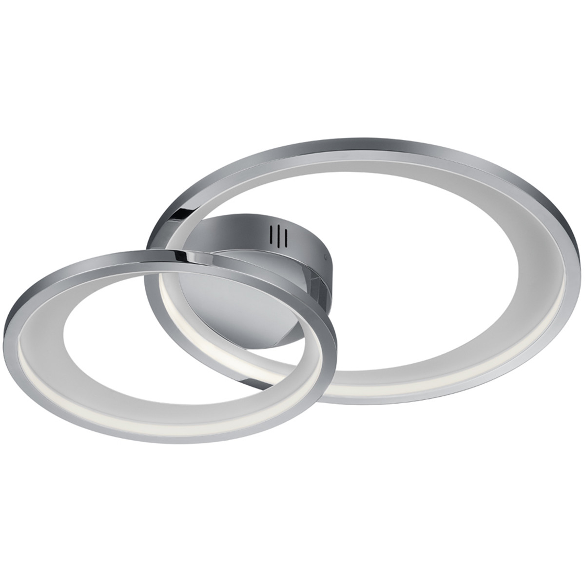 LED Plafondlamp - Trion Granity - 29W - Warm Wit 3000K - Dimbaar - Ovaal - Mat Chroom - Aluminium