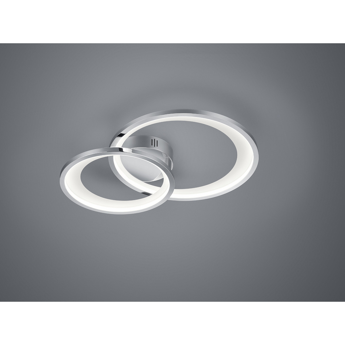 LED Plafondlamp - Trion Granity - 29W - Warm Wit 3000K - Dimbaar - Ovaal - Mat Chroom - Aluminium