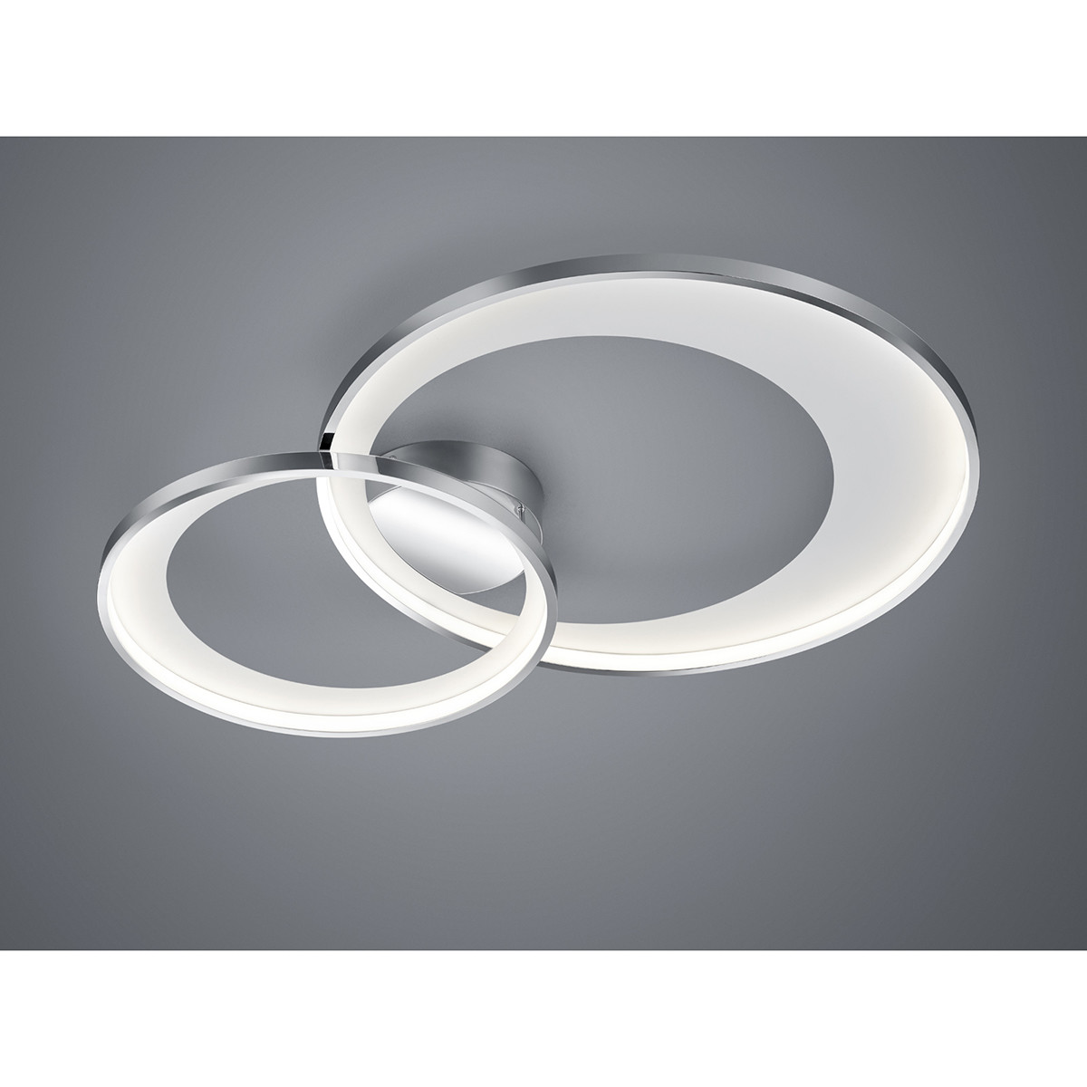 LED Plafondlamp - Trion Granity - 36W - Warm Wit 3000K - Dimbaar - Ovaal - Mat Chroom - Aluminium