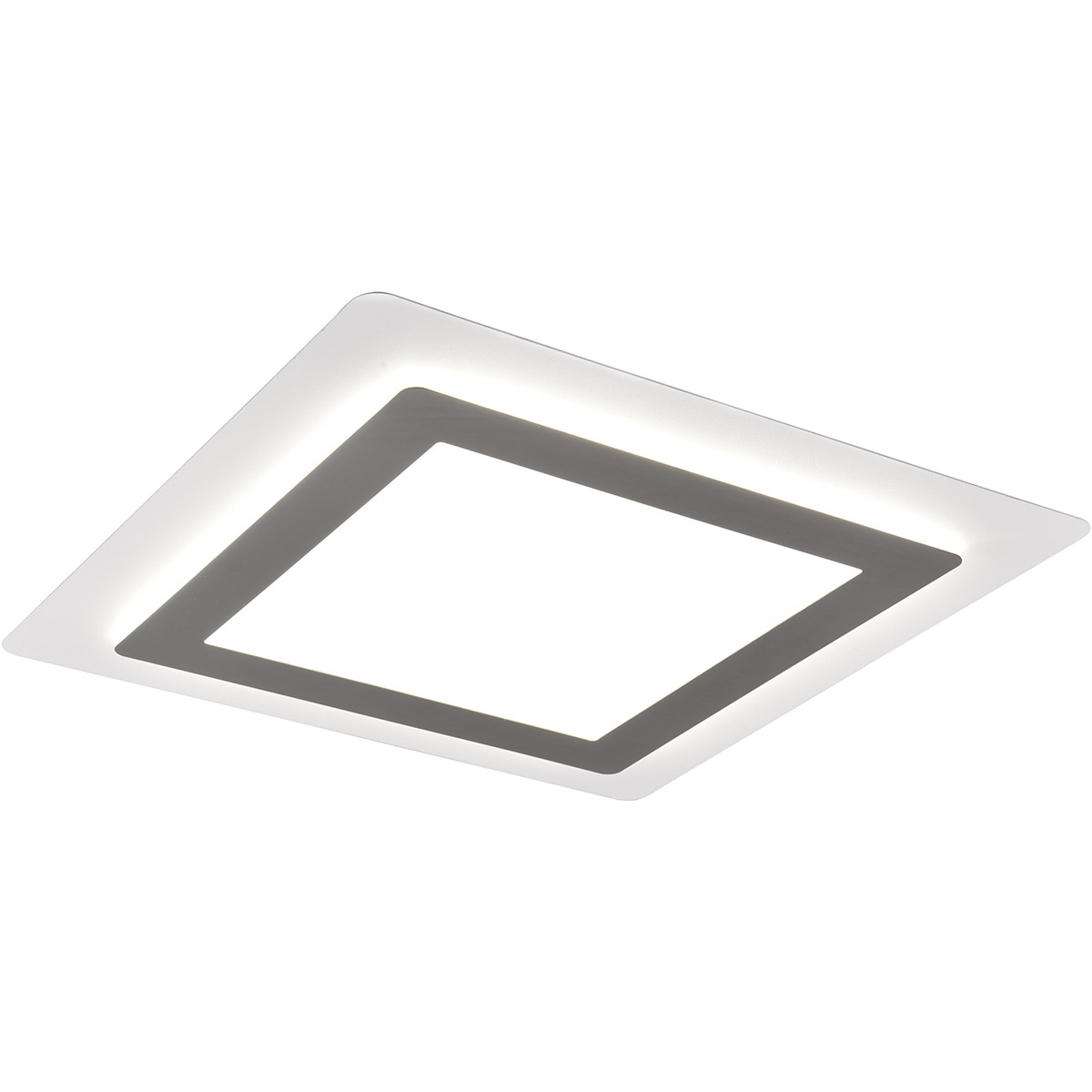 LED Plafondlamp - Trion Groan - 46W - Aanpasbaar kleur - Dimbaar - Vierkant - Mat Nikkel - Metaal