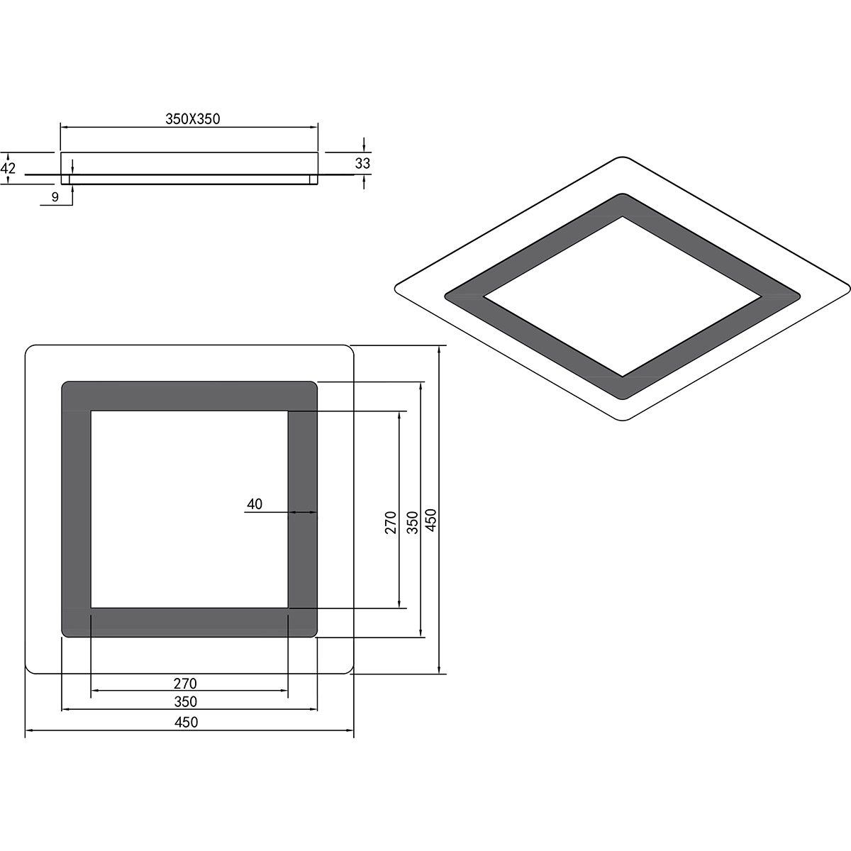 LED Plafondlamp - Trion Groan - 46W - Aanpasbaar kleur - Dimbaar - Vierkant - Mat Nikkel - Metaal