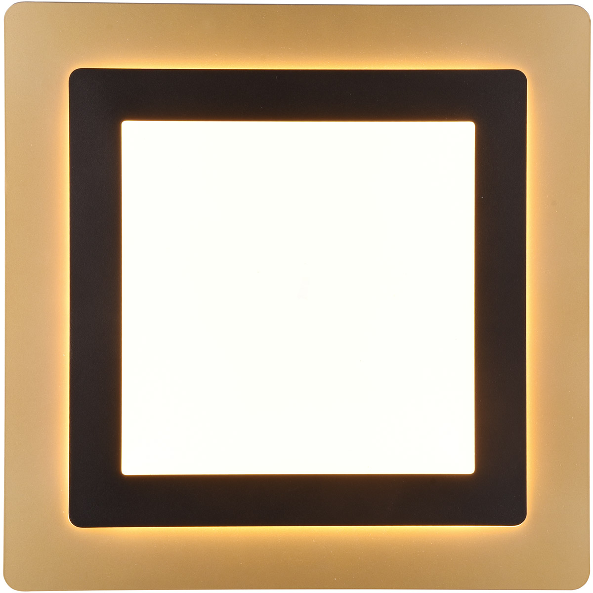 LED Plafondlamp - Trion Groan - 46W - Aanpasbaar kleur - Dimbaar - Vierkant - Zwart Goud - Metaal