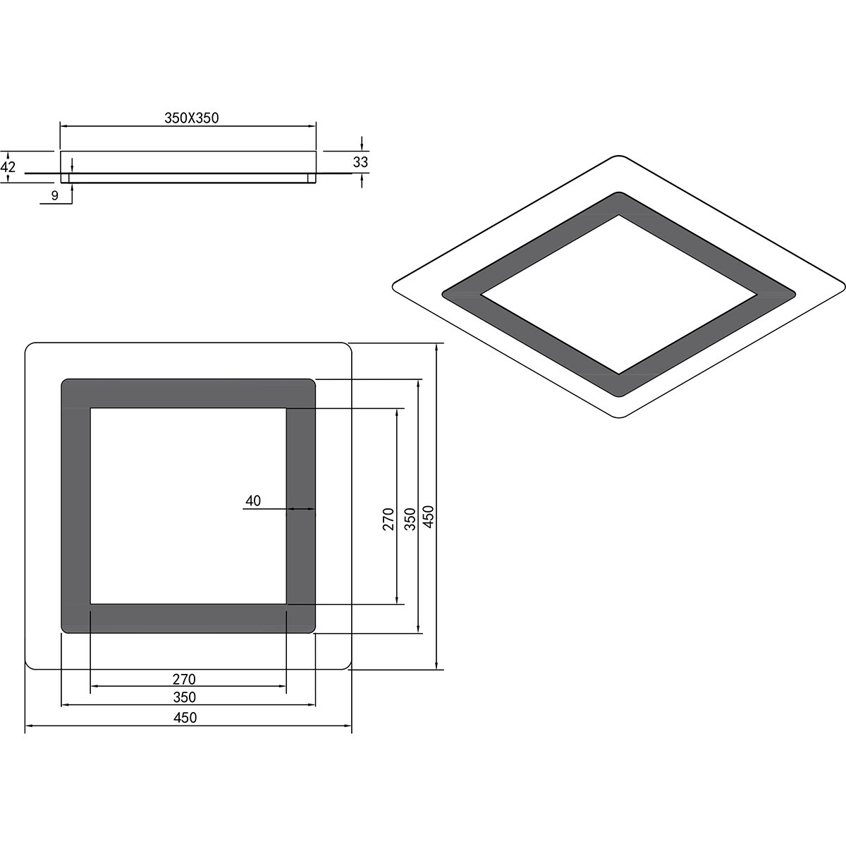 LED Plafondlamp - Trion Groan - 46W - Aanpasbaar kleur - Dimbaar - Vierkant - Zwart Goud - Metaal