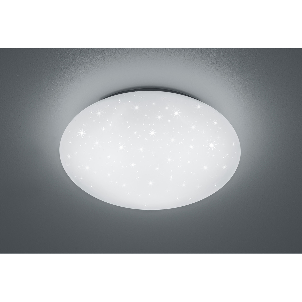 LED Plafondlamp - Trion Hakura - 46W - Natuurlijk Wit 4000K -  Dimbaar - Sterlicht - Rond - Mat Wit - Kunststof